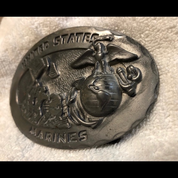 🆕 1975 United States Marine Corps Baldwin Pewter Belt Buckle - Picture 3 of 9